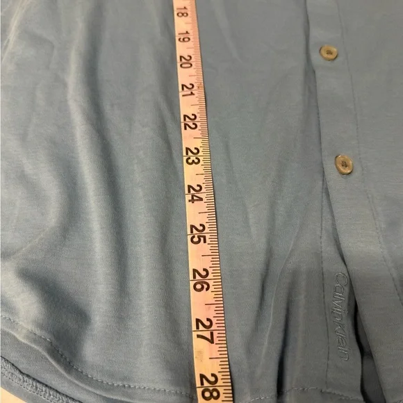 Calvin Klein Men's Liquid Touch Solid Knit Short Sleeve Shirt Blue Large - Picture 9 of 9